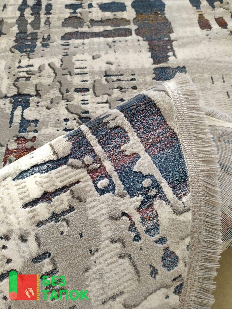 Ковер, Polermo, 7849A, Абстрацкия, Серый Белый Синий Сиреневый