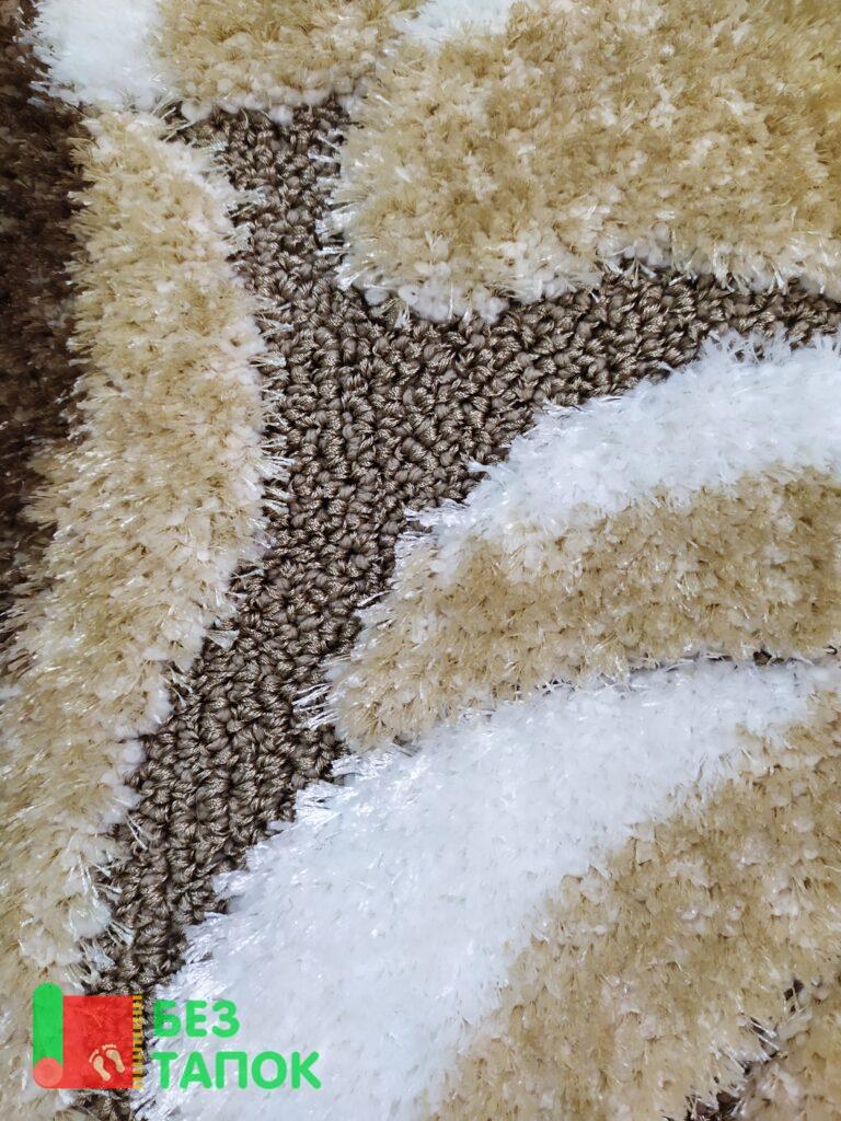 Ковер, Shaggi Lyna, 2447а-et244, цветочный, Белый Бежевый Кофейный