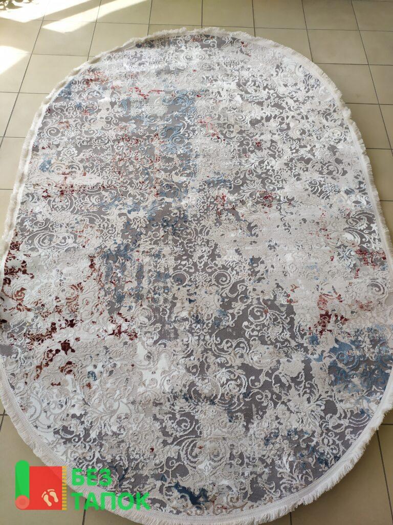 Ковер, Турция (Deco), 10134а, Винтажный, Серый Белый Голубой Бордовый