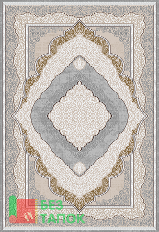 Ковер, Каскад, 25634_24348, Неоклассика, Бежевый Белый Серый