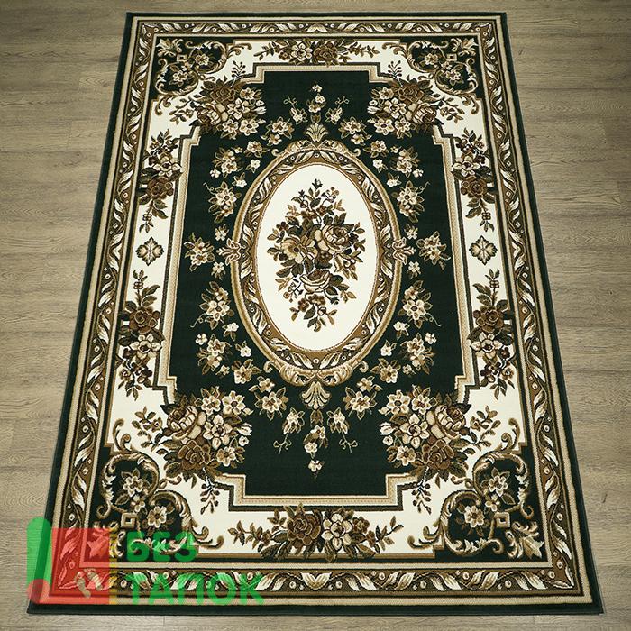 Ковер, Лайла Де Люкс, 15361-10266, Классика, Бежевый Белый Зеленый