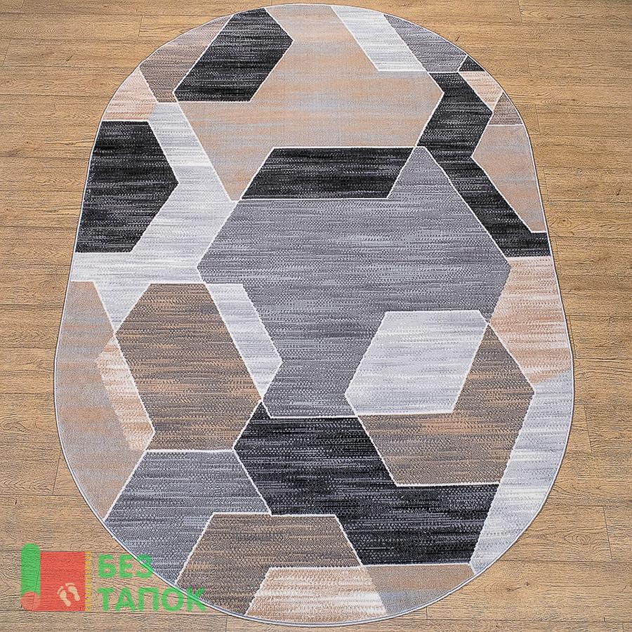 Ковер, Лайла Де Люкс, 15758-10734, Абстрацкия, Бежевый Серый Черный