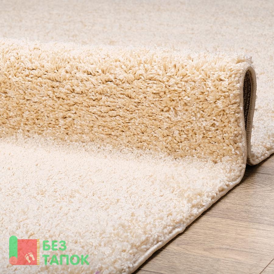 Ковер, Шагги fugion, 44101-46122, Однотонный, Бежевый Кремовый